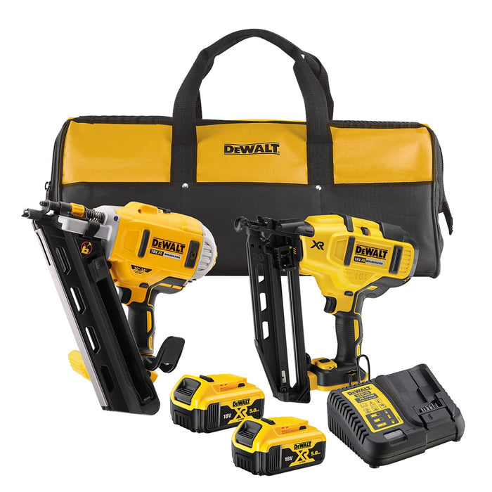 DCK2046P2 18v Nailer Twin Kit, 2 x 5.0Ah Batteries