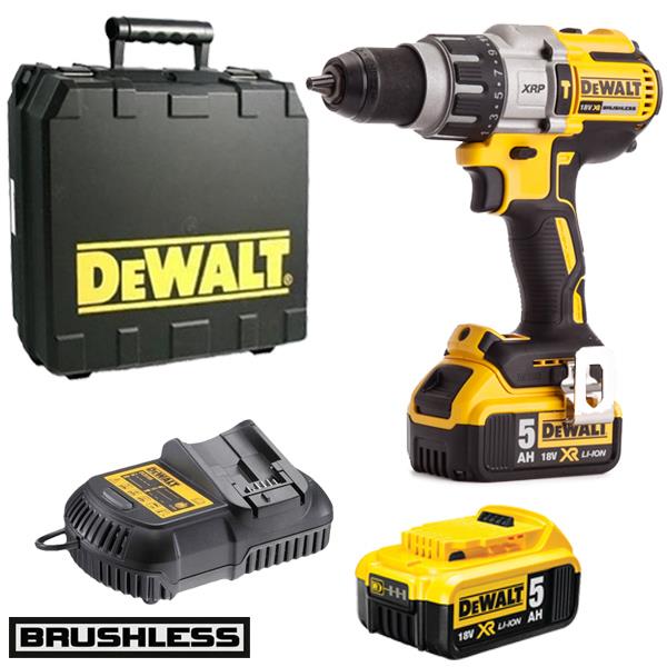 DEWALTDCD996P2 18 Volt Brushless 3-Speed Hammer Drill Kit, 2 x 5.0Ah Batteries