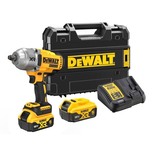 DEWALTDCF900P2T 18V XR 1/2" High Torque Impact Wrench 2 x 5.0Ah Batteries