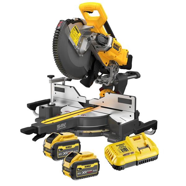 DEWALTDCS781X2 54V XR Flexvolt 305mm Slide Mitre Saw 2 x 9.0Ah
