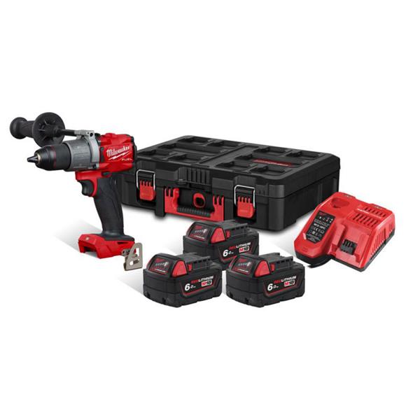 Milwaukee M18FPD2-603P 18V Fule Combi, 3 X 6.0 Ah Batteries