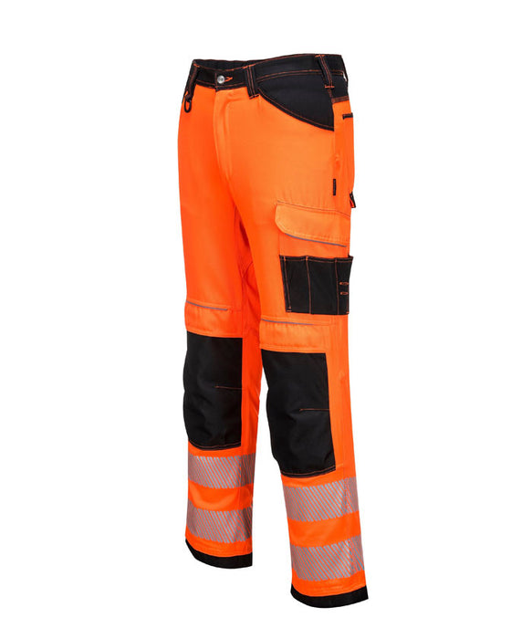 PW340 - PW3 Hi-Vis Work Trousers Orange/Black