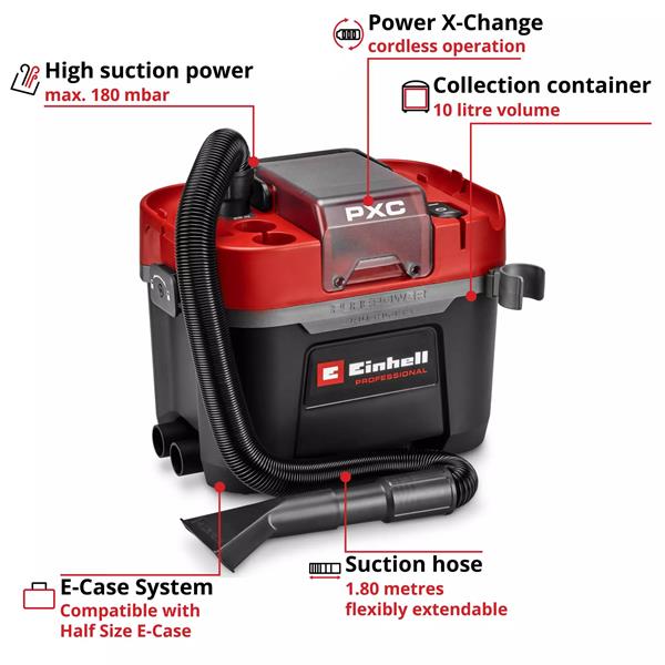 Einhell TP-VC 18/10 Li BL L-Solo Cordless Wet/Dry Vacuum Cleaner